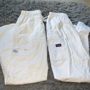 2 White scrub bottoms